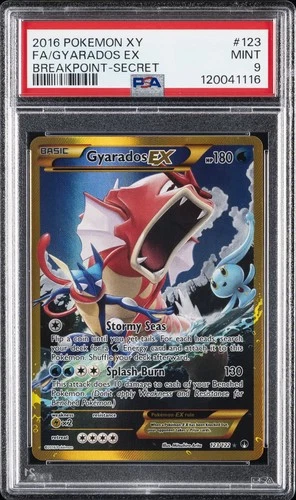 2016 POKEMON XY BREAKPOINT SECRET #123 FULL ART/GYARADOS EX PSA 9