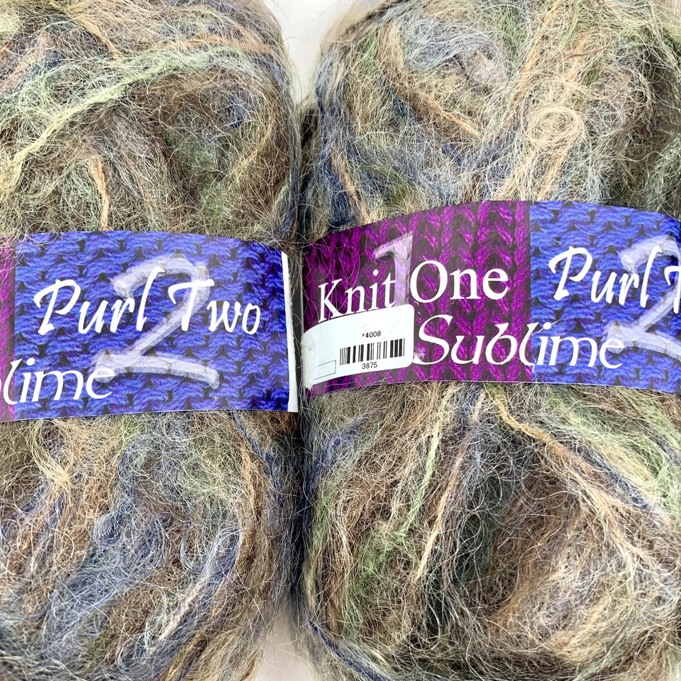 Lot 3 Skeins Knit One Purl Two Sublime Yarn 1.75 Oz #4008 Cobblestone Mohair - Image 2 of 4