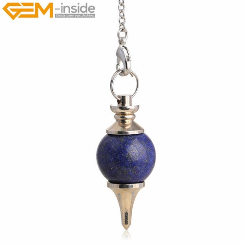 Pendant 7 Chakra Crystal Healing Reiki Dowsing Necklace Chain Natural Ball Shape - Picture 13 of 60