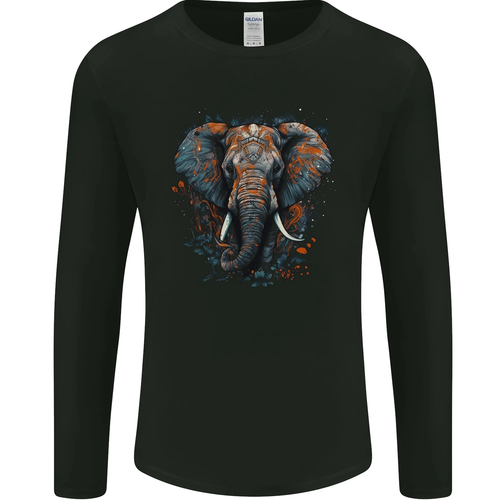 T-shirt Homme Manches Longues Jerzees Noir – Taille L – Motif Animaux/Nature – Coton