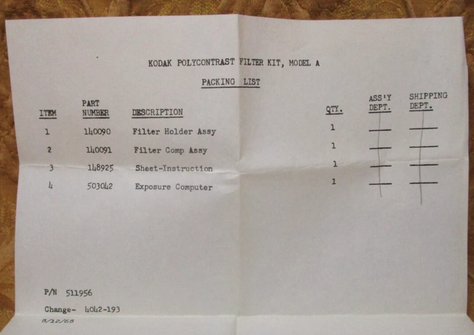 KODAK camera polycontrast filter kit Model A - in original box, appears unused - Image 4 of 4