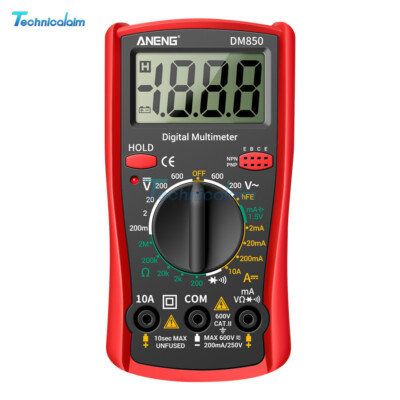DM850 Digital Multimeter 1999 counts Professional AC/DC 600V Voltmeter Ammeter