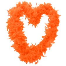 ORANGE FEATHER BOA FANCY DRESS ACCESSORY HEN NIGHT PARTY 1920 GANGSTER FLAPPER