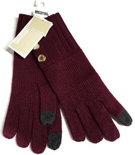 Michael Kors Knit Tech Gloves One Size in Ruby Touchscreen Capable 538146 New