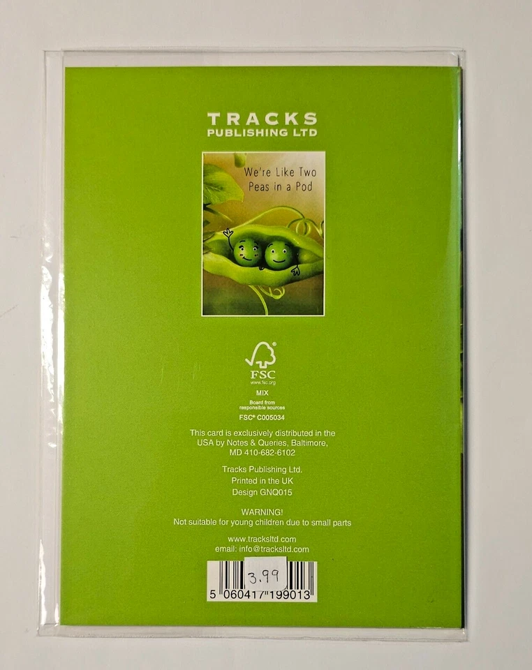 Tarjeta de felicitación ANIVERSARIO PUBLICACIÓN PISTAS TARJETA DE FELICITACIÓN COMO DOS GUISANTES I A POD Foto 3 de 3