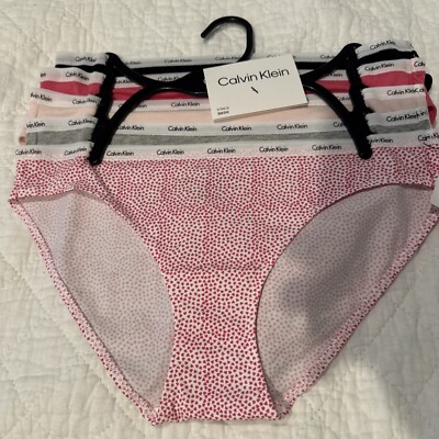 WOMENS SIZE MEDIUM CALVIN KLEIN BIKINI UNDERWEAR 5 PAIR PINK BLACK GRAY