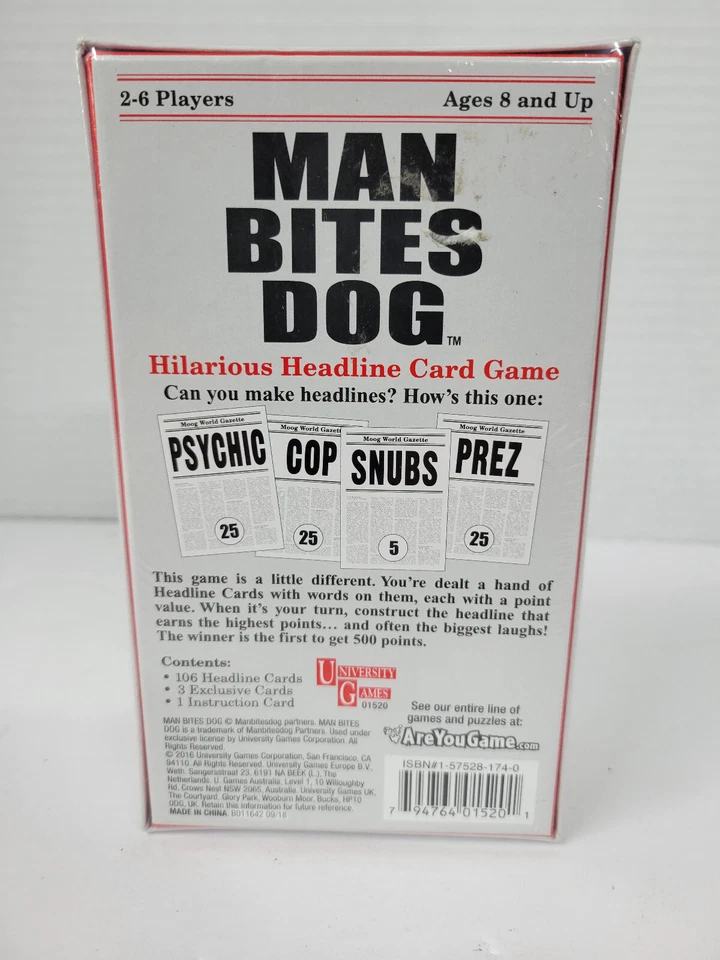 NEW - Man Bites Dog Comedy Creative Word Headline Card Game Party Game - Image 2 of 3