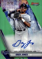 Topps Bowman's Best of 2019 Green Refractor #B19-GJ Greg Jones Rays Auto #26/99