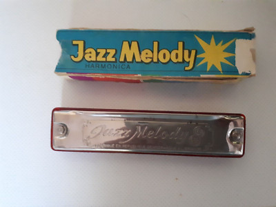 Jazz Melody-HARMONICA-Made in DDR-13x2,7x1,9 cm--Mit Hülle(aber defekt)