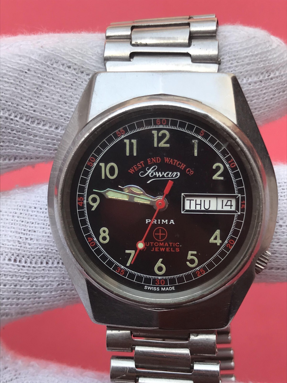 Vintage West End Watch Co Sowar Prima Automatic 17 Jewels Swiss