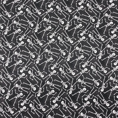 Dancing Skeleton Halloween Novelty Sewing Cotton Fabric