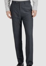 Nautica Men's Gray Tick Modern-Fit Bi-Stretch Dress Suit Pants Size 41W 31L