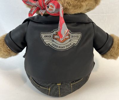 Vintage Harley Davidson Motorcycle Teddy Bear Plush Stuffed Animal