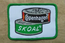 COPENHAGEN/SKOAL STACKED CANS CLOTH IRON-ON PATCH 3 5/8 BY 2 5/8"