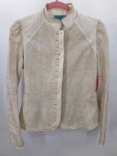 Palmer Jones Ivory Size 2 Silk Button Jacket