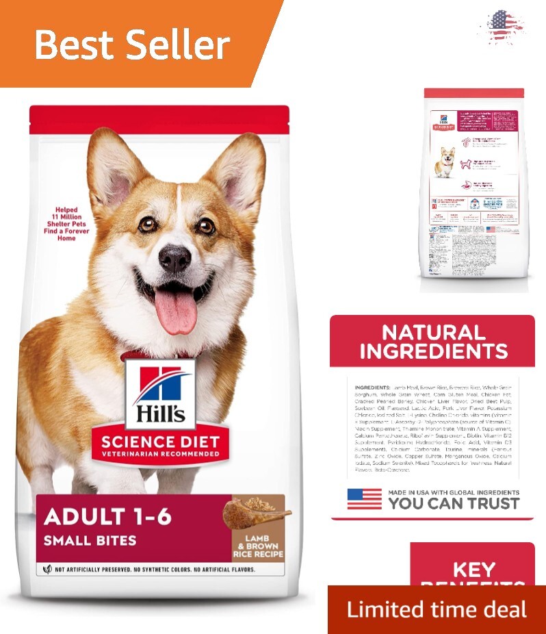 Premium Dry Dog Food, Lamb Meal & Brown Rice, Omega-6s & Vit