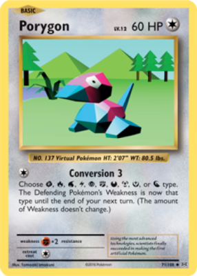 Pokémon card 1x Porygon 71/108 REVERSE HOLO XY Evolutions Pokemon TCG Card MP