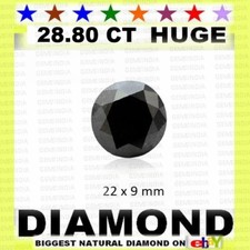 Large 28.80 ct Black Diamond with certificate a rare find 22mm code GIA-626414 183.99 per carat