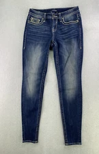 Vigoss Womens Size 8 Dark Wash Mid Rise Skinny Leg Denim Jeans
