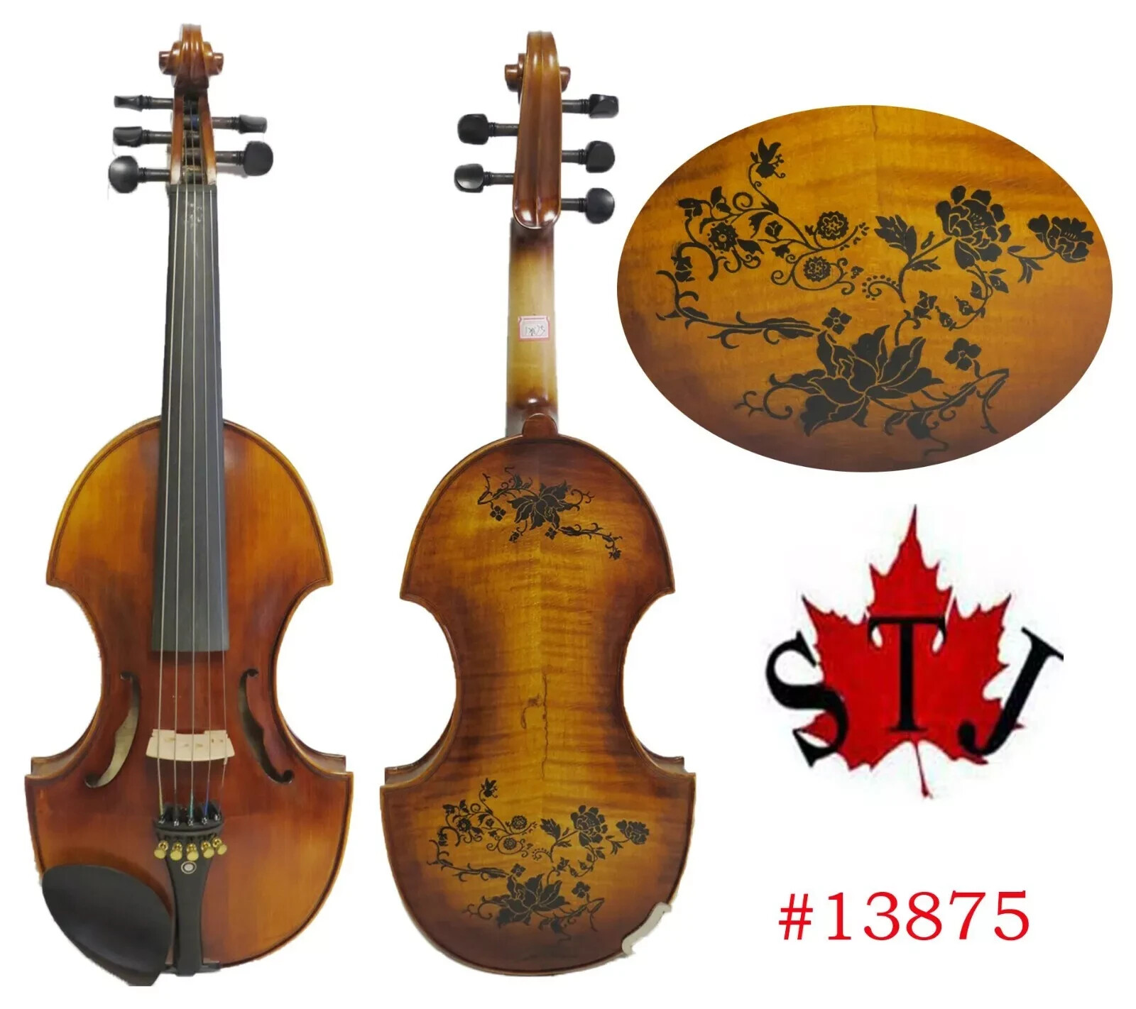 Baroque style song maestro 5 strings violin 4/4.Pretty flower drawing #13875