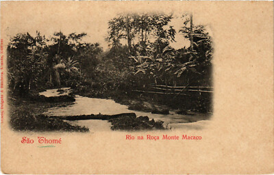 PC CPA ANGOLA, S. THOMÉ, RIO NA ROCA MONTE MACACO, ALTE POSTKARTE (b20873)