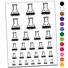 Kawaii Beaker Science Teacher School Temporary Tattoo Water Resistant Set
