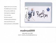 Bryan McCabe Toronto Maple Leafs AUTOGRAPH AUTO SIGNED INDEX HOCKEY CARD COA