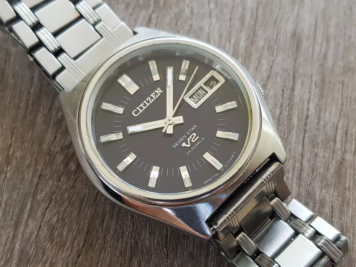 Authentic CITIZEN SEVEN STAR V2 Automatic Mens Wrist Watch 24J 4