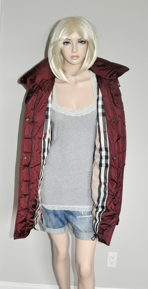 NWT Burberry Womens Winterleigh Down Puffer Coat Jacket Deep
