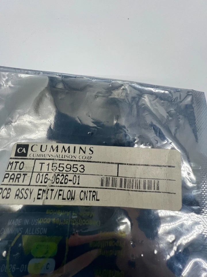 Cummins-Allison Corp. 016-0626-01 PCB Assembly Emit/Flow Control T155953 - Image 2 of 4
