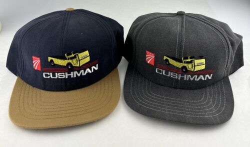 Vintage Cushman Carts Snapback Trucker Hat Lot Of 2 Made In The USA - Photo 1 sur 19