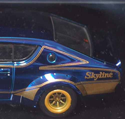 Kyosho 1/64 Beads Collection SKYLINE GT-R KPGC110 Kenmeri Racing Chrome  Blue LTD