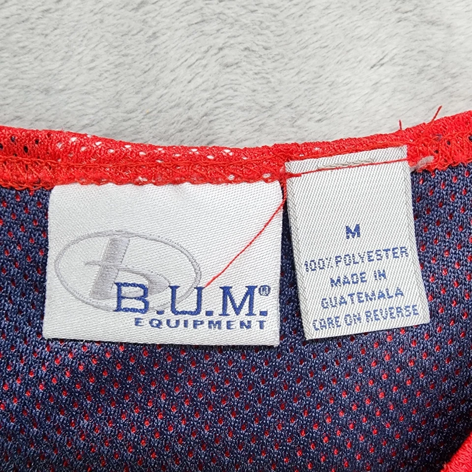 Camiseta sin mangas vintage años 90 Bum Equipment para mujer M rojo azul sin mangas cuello en V malla sin mangas Foto 4 de 4