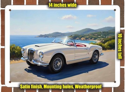 Metal Sign - 1955 Lancia Aurelia Spider Oil Painting - 14x10