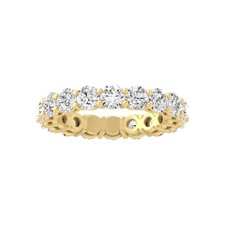 3Ct Lab Grown Diamond 14k Yellow Gold Eternity Band Ring Size 5.5 for Women