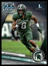 JALEN BERGER 2023 BOWMAN UNIVERSITY CHROME RC MICHIGAN STATE SPARTANS #121 1ST