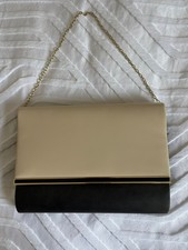 Next Black/Cream Women's Clutch Bag With Chain Strap