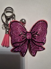 Butterfly - Bling Crystal - Bag Charm Chain - Keychain Key Ring Car Tassel