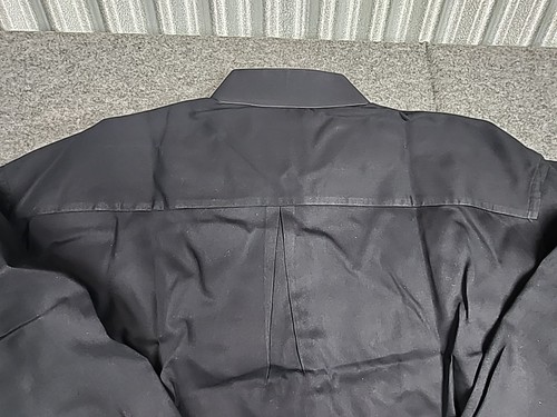 Paul Dione Mens 17 Black Sateen 100% Egyptian Cotton Long Sleeve Button Up Shirt - Picture 8 of 9