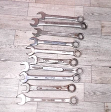 Lot of 10 5/8 Inch Combination Wrenches Various Manufacturers Windchimes Crafts