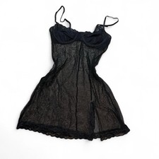 Y2K Cute black fishnet Victoria  s Secret sheer lingerie micro mini dress