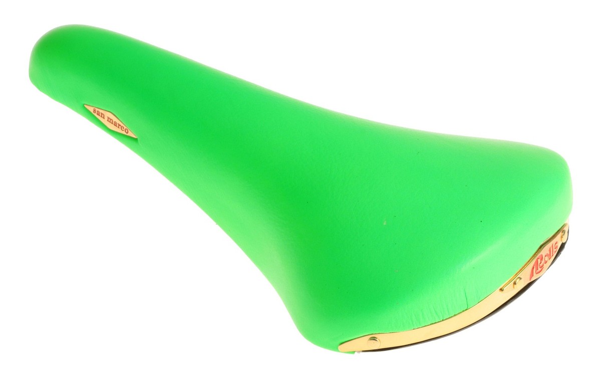 Selle San Marco Rolls Lime Green Leather Saddle Brass Steel NEW in