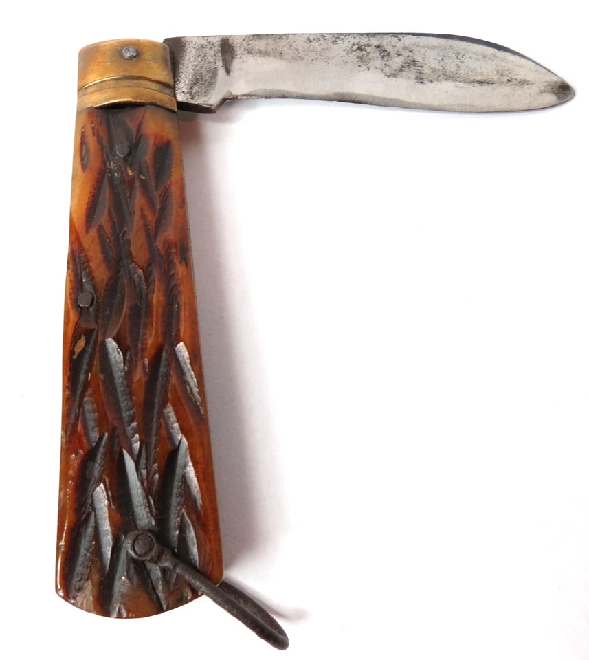 ANTIQUE FOLDING BONE POCKET KNIFE W/ ONE BLADE - Image 4 of 4