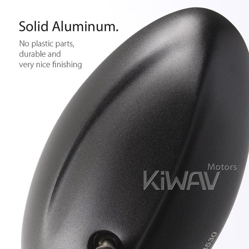 KiWAV Oval Black Fairing Mirrors With Black Adapter For Honda VFR 750F 90-97 - Picture 4 of 9