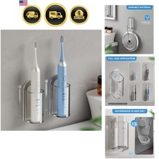 Electric Toothbrush Holder Wall Mount Organizer Space Saver Clear 2pcs