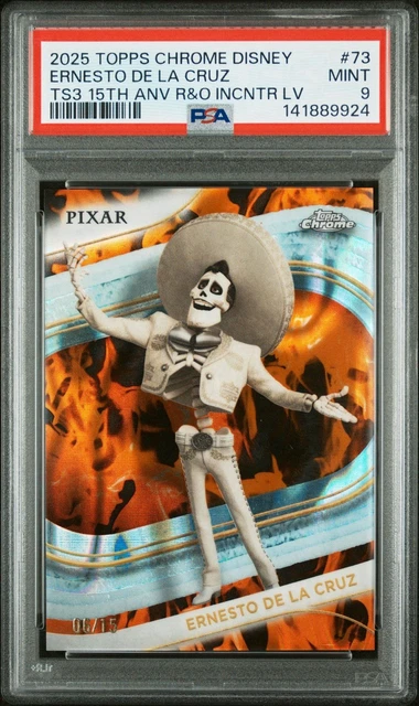 ERNESTO DE LA CRUZ | 2025 TOPPS CHROME | RED & ORANGE INCINERATOR /15 | PSA 9
