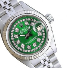 Rolex Datejust Stainless Steel Green String D...