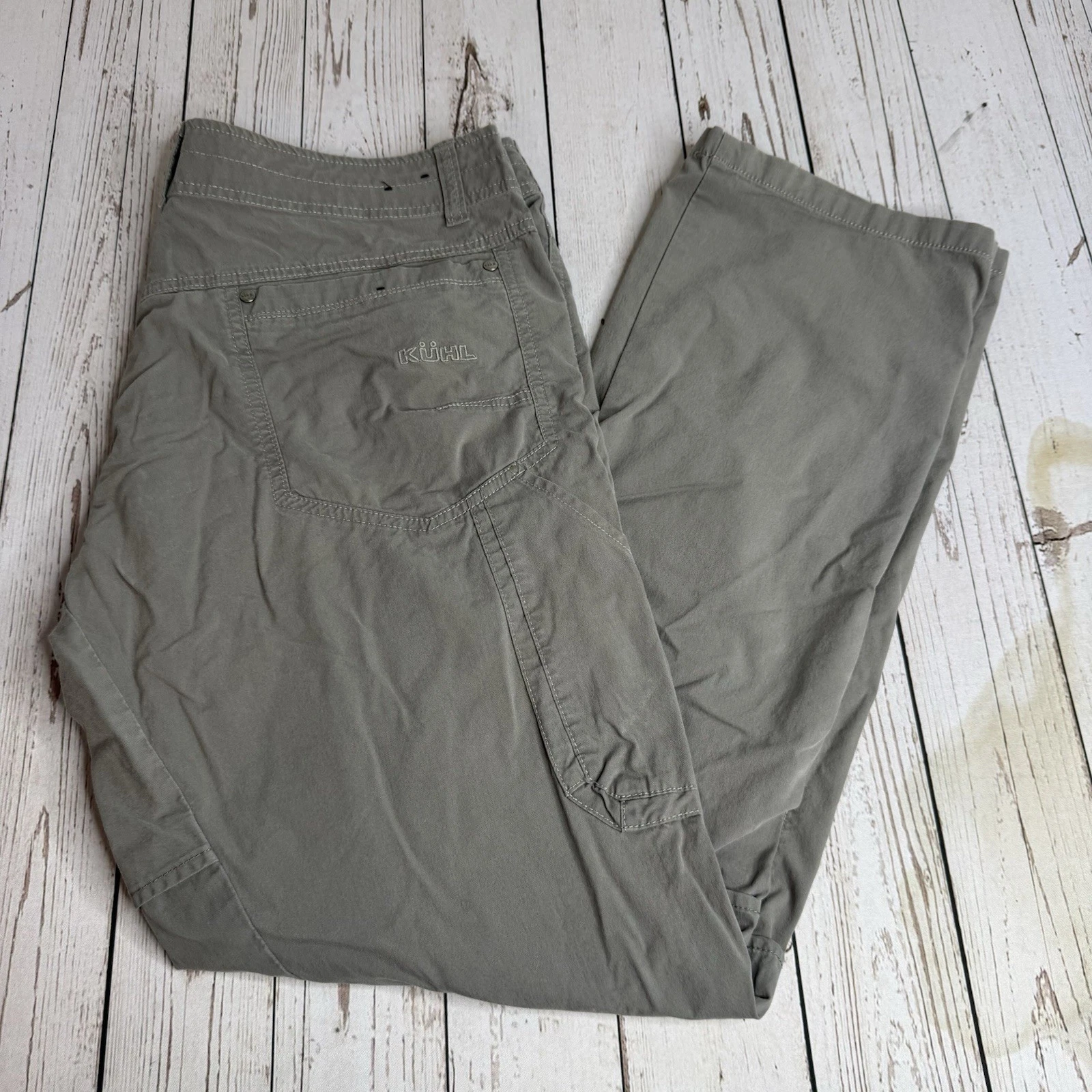 Kuhl Hiking Pants Mens 36x32 Mens Gray Outdoors Trail Vented Knee and Crotch