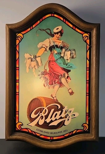 Vintage Blatz Lady Lighted Beer Sign