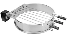 Shish Kabob Set w/Stainless Steel Ring, Automatic Skewers Turner for Weber 22"